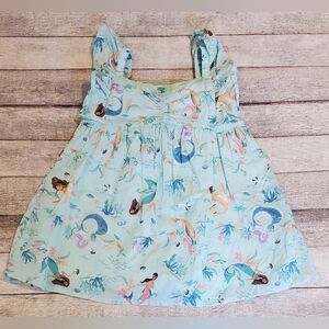 Janie & Jack X Disney Little Mermaid Print Dress Baby Girl Size 6-12 Months